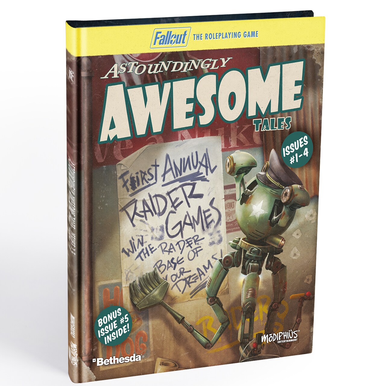 Modiphius Entertainment: Fallout: The Roleplaying Game - Astoundingly Awesome Tales 1-4 & Bonus Quest - Hardcover RPG Book, New & Previous Stories
